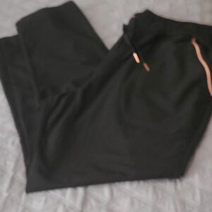 Black scrub pants with rose gold accents